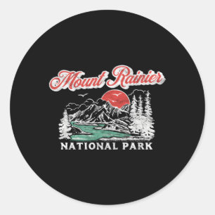 Mount Rainier National Park 80's Mountains Ronde Sticker