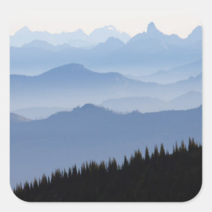 Mount Rainier National Park   Cascadegebergte Vierkante Sticker