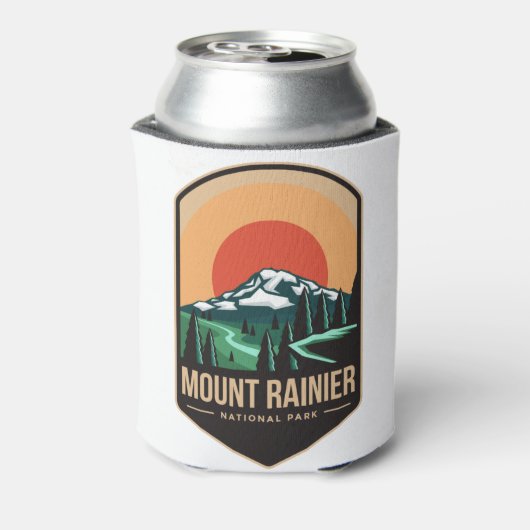 Mount rainier national park embleem patch logo blikjeskoeler (Blikje Achterkant)