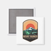 Mount rainier national park embleem patch logo magneet (Voorkant / Achterkant)