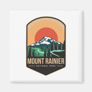 Mount rainier national park embleem patch logo magneet