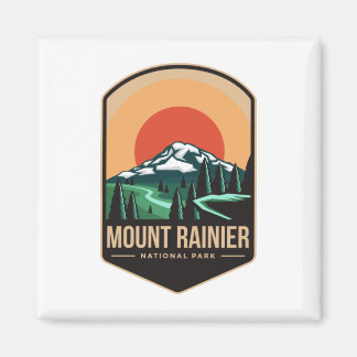 Mount rainier national park embleem patch logo magneet