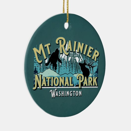 Mount Rainier National Park Holiday Keepslag Keramisch Ornament (Rechts)