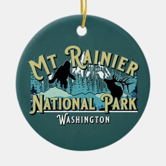 Mount Rainier National Park Holiday Keepslag Keramisch Ornament (Voorkant)