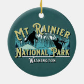 Mount Rainier National Park Holiday Keepslag Keramisch Ornament (Achterkant)