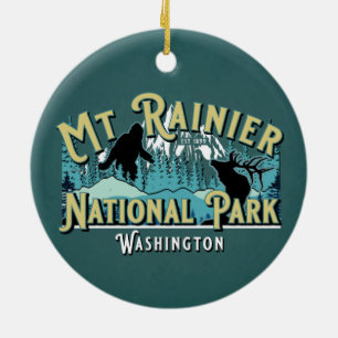 Mount Rainier National Park Holiday Keepslag Keramisch Ornament