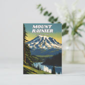 Mount Rainier National Park illustratie retro Aes Briefkaart (Staand voorkant)