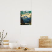 Mount Rainier National Park illustratie retro Poster (Keuken)