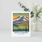 Mount Rainier National Park illustratie retro Vac Briefkaart (Staand voorkant)
