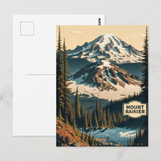 Mount Rainier National Park in Washington Briefkaart (Voorkant / Achterkant)