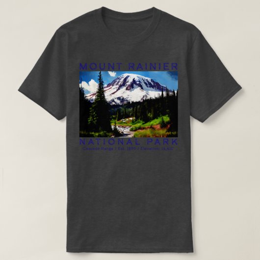 Mount Rainier National Park is een nationaal park T-shirt (Design voorkant)