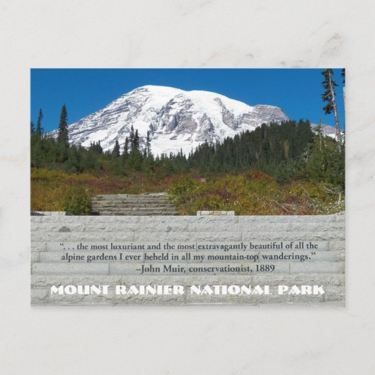 Mount Rainier National Park John Muir Quote Briefkaart (Voorkant)