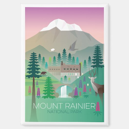 Mount Rainier National Park Koelkastmagneet Magneet (Voorkant)