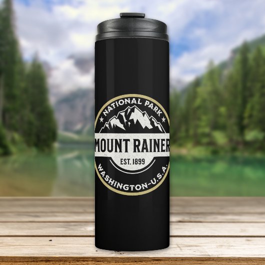 Mount Rainier National Park Logo Mountain Thermosbeker