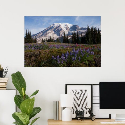 Mount Rainier National Park, Mount Rainier 3 Poster (Thuiskantoor)