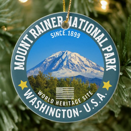 Mount Rainier National Park - Mountain Adventure Keramisch Ornament