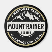 Mount Rainier National Park - Mountain Logo Magneet (Voorkant)