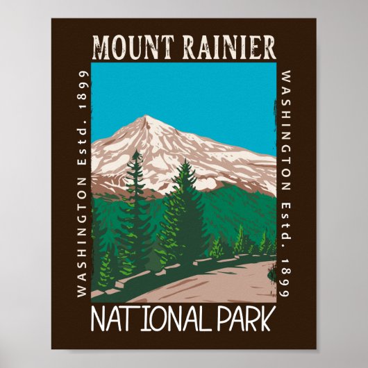 Mount Rainier National Park  Poster (Voorkant)