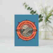 Mount Rainier National Park Red Fox Retro Compass Briefkaart (Staand voorkant)