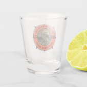 Mount Rainier National Park Red Fox Retro Compass Shot Glas (Achterkant)