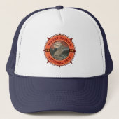Mount Rainier National Park Red Fox Retro Compass Trucker Pet (Voorkant)