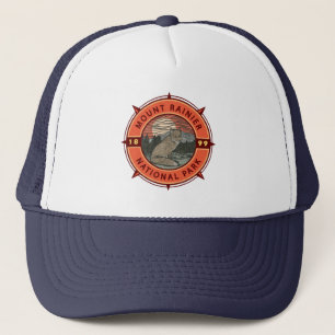 Mount Rainier National Park Red Fox Retro Compass Trucker Pet