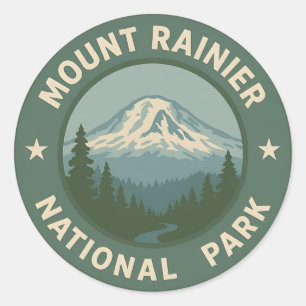  Mount Rainier National Park reizen Ronde Sticker