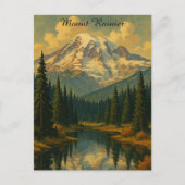 Mount Rainier National Park Retro Art Briefkaart (Voorkant)
