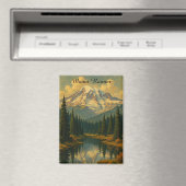  Mount Rainier National Park Retro Art Magneet (Insitu (Vaatwasser))