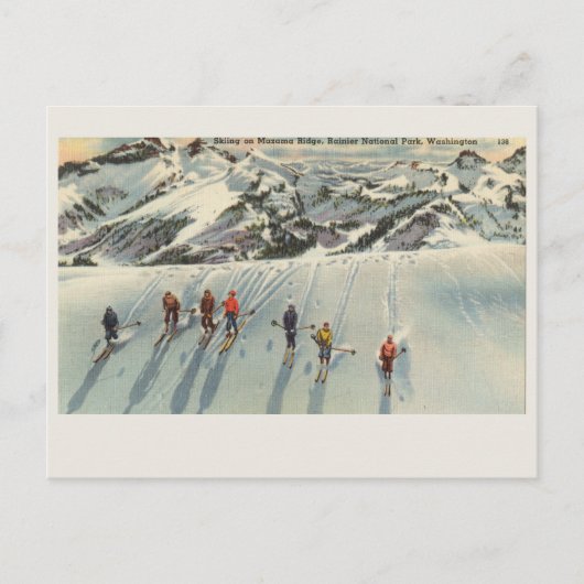 Mount Rainier National Park Skiing Mazama Ridge Briefkaart (Voorkant)