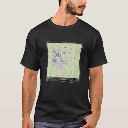 Mount Rainier National Park Topographic Map Premiu T-shirt (Voorkant)