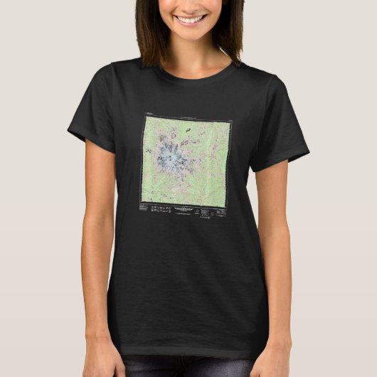Mount Rainier National Park Topographic Map Premiu T-shirt (Voorkant)