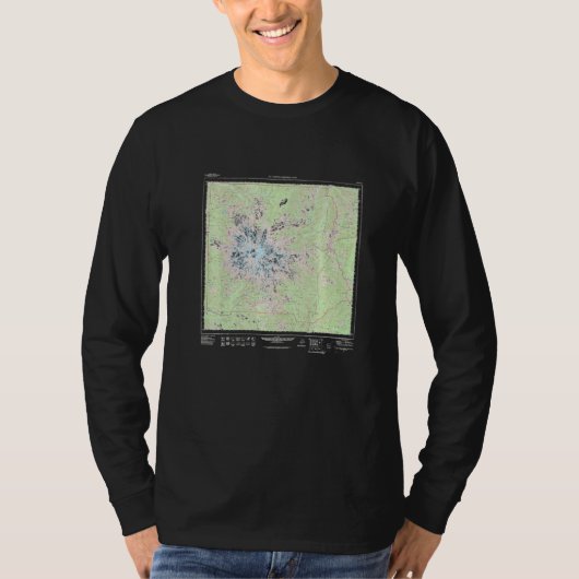 Mount Rainier National Park Topographic Map Premiu T-shirt (Voorkant)