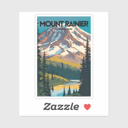 Mount Rainier National Park Traditionele reizen Sticker (Vel)