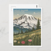 Mount Rainier National Park Vintage Briefkaart (Voorkant / Achterkant)