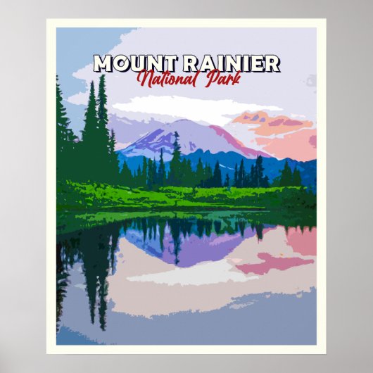 Mount Rainier National Park Vintage Poster (Voorkant)