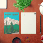 Mount Rainier National Park Washington  Briefkaart<br><div class="desc">Stel het vectorkunstwerk van de Rainier op ontwerp. Het park wordt omringd door valleien,  watervallen en subalpiene weiden.</div>