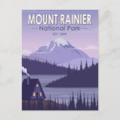 Mount Rainier National Park Washington Cabin Retro Briefkaart (Voorkant)