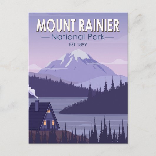 Mount Rainier National Park Washington Cabin Retro Briefkaart (Voorkant)