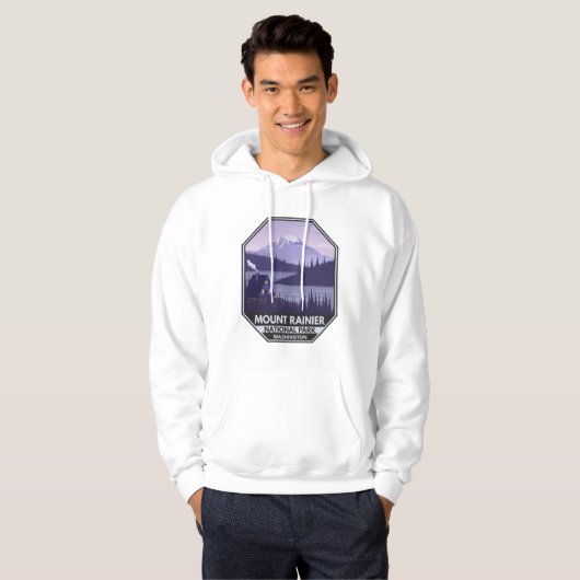 Mount Rainier National Park Washington Cabin Retro Hoodie (Voorkant volledig)
