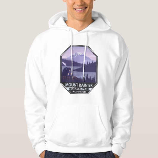 Mount Rainier National Park Washington Cabin Retro Hoodie (Voorkant)