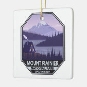 Mount Rainier National Park Washington Cabin Retro Keramisch Ornament (Links)