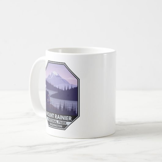 Mount Rainier National Park Washington Cabin Retro Koffiemok (Voorkant links)