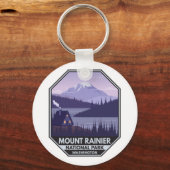 Mount Rainier National Park Washington Cabin Retro Sleutelhanger (Voorkant)