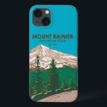 Mount Rainier National Park Washington  Case-Mate iPhone Case<br><div class="desc">Stel het vectorkunstwerk van de Rainier op ontwerp. Het park wordt omringd door valleien,  watervallen en subalpiene weiden.</div>