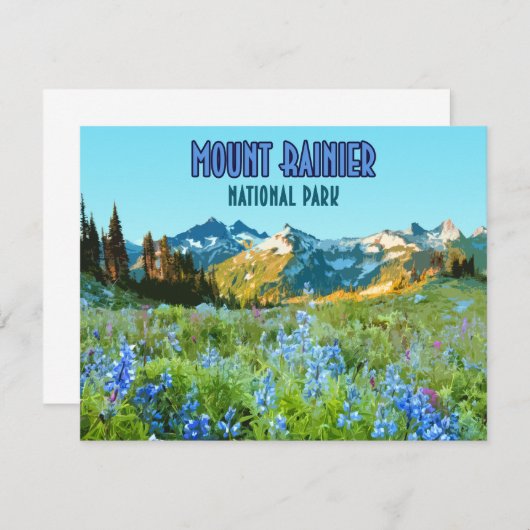 Mount Rainier National Park Washington Flat Kaart (Voorkant / Achterkant)