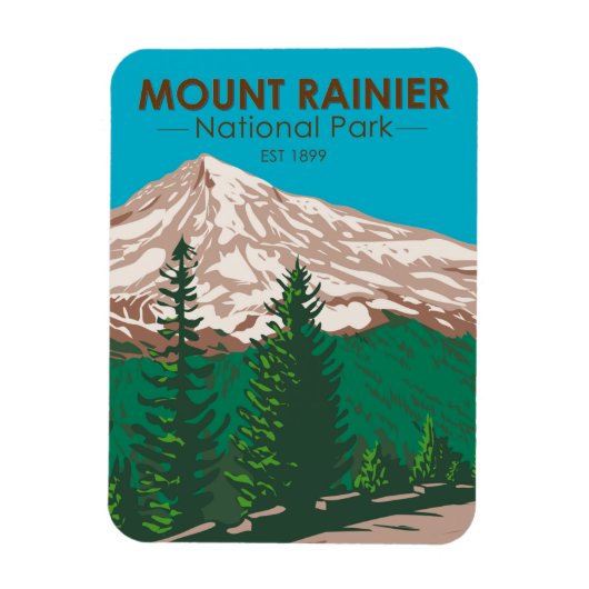 Mount Rainier National Park Washington  Magneet (Verticaal)