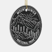 Mount Rainier National Park Washington Monoline Keramisch Ornament (Rechts)