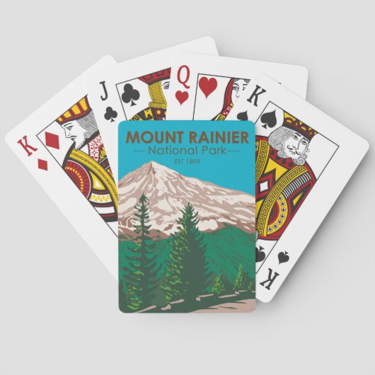 Mount Rainier National Park Washington Pokerkaarten (Achterkant)