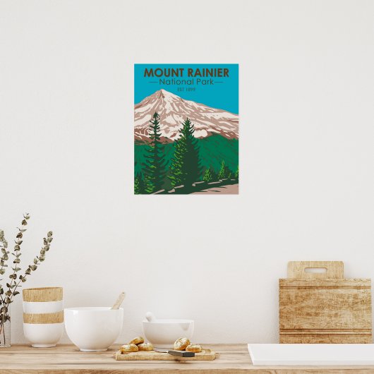 Mount Rainier National Park Washington  Poster (Keuken)